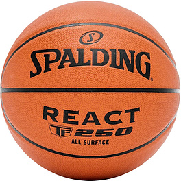 Мяч баск. SPALDING TF-250 React 76803z, р.5, композит. кожа (ПУ), коричн-черн.